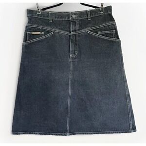 Vintage Gitano Denim Skirt Size 20W Plus A-line Y2K Modest Below the Knee 1990s